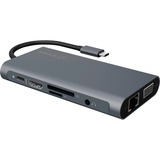 ICY BOX IB-DK4040-CPD Cablato USB 3.2 Gen 1 (3.1 Gen 1) Type-C Antracite, Nero grigio, Cablato, USB 3.2 Gen 1 (3.1 Gen 1) Type-C, 100 W, 3,5 mm, 10,100,1000 Mbit/s, Antracite, Nero