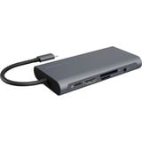 ICY BOX IB-DK4040-CPD Cablato USB 3.2 Gen 1 (3.1 Gen 1) Type-C Antracite, Nero, Docking station grigio, Cablato, USB 3.2 Gen 1 (3.1 Gen 1) Type-C, 100 W, 3,5 mm, 10,100,1000 Mbit/s, Antracite, Nero