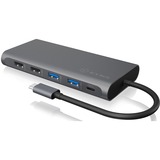 ICY BOX IB-DK4050-CPD Cablato USB 3.2 Gen 1 (3.1 Gen 1) Type-C Antracite antracite, Cablato, USB 3.2 Gen 1 (3.1 Gen 1) Type-C, 100 W, 10,100,1000 Mbit/s, Antracite, MicroSD (TransFlash), SD