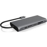 ICY BOX IB-DK4050-CPD Cablato USB 3.2 Gen 1 (3.1 Gen 1) Type-C Antracite, Docking station antracite, Cablato, USB 3.2 Gen 1 (3.1 Gen 1) Type-C, 100 W, 10,100,1000 Mbit/s, Antracite, MicroSD (TransFlash), SD