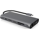ICY BOX IB-DK4050-CPD Cablato USB 3.2 Gen 1 (3.1 Gen 1) Type-C Antracite, Docking station antracite, Cablato, USB 3.2 Gen 1 (3.1 Gen 1) Type-C, 100 W, 10,100,1000 Mbit/s, Antracite, MicroSD (TransFlash), SD