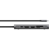 ICY BOX IB-DK4050-CPD Cablato USB 3.2 Gen 1 (3.1 Gen 1) Type-C Antracite, Docking station antracite, Cablato, USB 3.2 Gen 1 (3.1 Gen 1) Type-C, 100 W, 10,100,1000 Mbit/s, Antracite, MicroSD (TransFlash), SD
