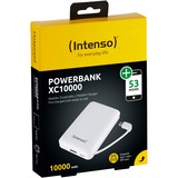 Intenso XC10000 Polimeri di litio (LiPo) 10000 mAh Bianco bianco, 10000 mAh, Polimeri di litio (LiPo), Bianco