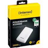 Intenso XS20000 Powerbank Zusatzakku LiPo 20000 mAh 7313552 Polimeri di litio (LiPo) Bianco bianco, 20000 mAh, Polimeri di litio (LiPo), 3,7 V, Bianco