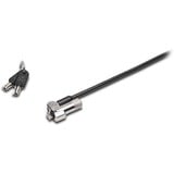 Kensington Lucchetto per laptop con chiave NanoSaver, Sicurezza Nero, 1,8 m, Kensington, Chiave, Acciaio al carbonio, Nero, Acciaio inox