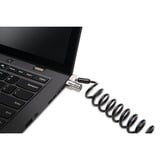 Kensington Lucchetto portatile con chiave per laptop MicroSaver® 2.0, Serratura da infilare Nero, 1,8 m, Chiave, Acciaio, Nero, Argento