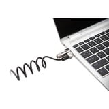 Kensington Lucchetto portatile con chiave per laptop NanoSaver®, Castello Nero/Argento, 2,3 m, Kensington, Chiave, Acciaio al carbonio, Nero, Argento