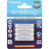 Panasonic BK-4MCCE/4BE Nichel-Metallo Idruro 750mAh 1.2V batteria ricaricabile 750 mAh, Nichel-Metallo Idruro (NiMH), AAA, 1,2 V, Bianco, 4 pezzo(i)