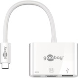 goobay 62104 hub di interfaccia USB tipo-C 5000 Mbit/s Bianco, Adattatore bianco, USB tipo-C, HDMI, USB 3.2 Gen 1 (3.1 Gen 1) Type-A, USB tipo-C, 5000 Mbit/s, 60 Hz, 3840 x 2160 Pixel, Bianco