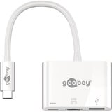goobay 62104 hub di interfaccia USB tipo-C 5000 Mbit/s Bianco, Hub USB bianco, USB tipo-C, HDMI, USB 3.2 Gen 1 (3.1 Gen 1) Type-A, USB tipo-C, 5000 Mbit/s, 60 Hz, 3840 x 2160 Pixel, Bianco