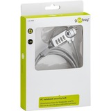 goobay 93038 cavo di sicurezza Grigio 1,5 m argento, 1,5 m, Blocco di combinazione, Acciaio, Grigio