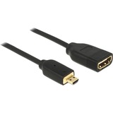 DeLOCK 0.2m, HDMI-A/HDMI Micro-D cavo HDMI 0,2 m HDMI tipo D (Micro) HDMI tipo A (Standard) Nero Nero, HDMI-A/HDMI Micro-D, 0,2 m, HDMI tipo D (Micro), HDMI tipo A (Standard), 3840 x 2160 Pixel, Compatibilità 3D, Nero