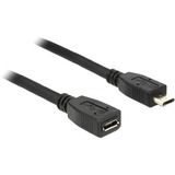 DeLOCK 0.5m USB 2.0 cavo USB 0,5 m Micro-USB B Nero Nero, 0,5 m, Micro-USB B, Micro-USB B, USB 2.0, Maschio/Femmina, Nero