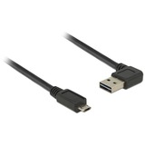 DeLOCK 0.5m, USB2.0-A/USB2.0 Micro-B cavo USB 0,5 m USB A Micro-USB B Nero Nero, USB2.0-A/USB2.0 Micro-B, 0,5 m, USB A, Micro-USB B, USB 2.0, Maschio/Maschio, Nero