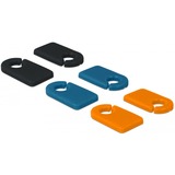 DeLOCK 18293 organizer per cavi Marcatori per cavi Nero, Blu, Arancione 6 pezzo(i), Clip per cavo Marcatori per cavi, Cloruro di polivinile (PVC), Nero, Blu, Arancione