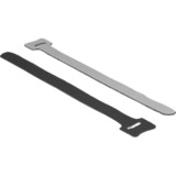 DeLOCK 18687 Velcro Nero 10 pz, Fascette ferma-cavo Nero, Nero, 12 mm, 200 mm, 10 pz