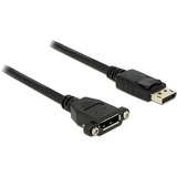 DeLOCK 1m M-F DisplayPort Nero Nero, 1 m, DisplayPort, DisplayPort, Maschio, Femmina, 3840 x 2160 Pixel