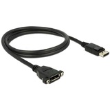 DeLOCK 1m M-F DisplayPort Nero, Cavo Nero, 1 m, DisplayPort, DisplayPort, Maschio, Femmina, 3840 x 2160 Pixel
