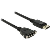DeLOCK 1m M-F DisplayPort Nero, Cavo Nero, 1 m, DisplayPort, DisplayPort, Maschio, Femmina, 3840 x 2160 Pixel