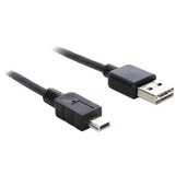 DeLOCK 1m USB 2.0 A - mini USB m/m cavo USB USB A Mini-USB A Nero Nero, 1 m, USB A, Mini-USB A, USB 2.0, Maschio/Maschio, Nero