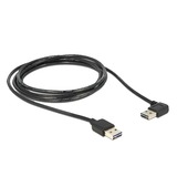 DeLOCK 1m USB 2.0 A m/m 90° cavo USB USB A Nero Nero, 1 m, USB A, USB A, USB 2.0, Maschio/Maschio, Nero