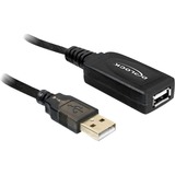 DeLOCK 20m USB 2.0 cavo USB Nero Nero, 20 m, Maschio/Femmina, Nero