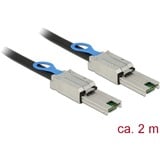 DeLOCK 2m, Mini SAS SFF-8088 - Mini SAS SFF-8088 Nero, Cavo Nero, Mini SAS SFF-8088 - Mini SAS SFF-8088, 2 m, Mini SAS SFF-8088, Mini SAS SFF-8088, Maschio/Maschio, Nero