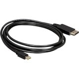 DeLOCK 3m Displayport Cable mini DisplayPort Nero, Cavo Nero, 3 m, mini DisplayPort, Displayport, Nero, Oro, 10,8 Gbit/s