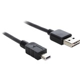 DeLOCK 3m USB 2.0 A - mini USB m/m cavo USB USB A Mini-USB B Nero Nero, 3 m, USB A, Mini-USB B, USB 2.0, Maschio/Maschio, Nero