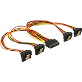 DeLOCK 60167 cavo di alimentazione interno 0,3 m 0,3 m, SATA a 15 pin, 4 x SATA 15 pin, Maschio, Femmina, Oro