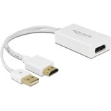 DeLOCK 62496 cavo e adattatore video 0,245 m DisplayPort HDMI + USB Bianco bianco, 0,245 m, DisplayPort, HDMI + USB, Maschio, Femmina, Oro