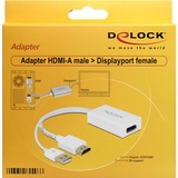 DeLOCK 62496 cavo e adattatore video 0,245 m DisplayPort HDMI + USB Bianco bianco, 0,245 m, DisplayPort, HDMI + USB, Maschio, Femmina, Oro