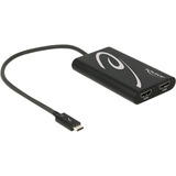 DeLOCK 62707 hub di interfaccia USB 3.2 Gen 2 (3.1 Gen 2) Type-C 40000 Mbit/s Nero Nero, USB 3.2 Gen 2 (3.1 Gen 2) Type-C, HDMI, 40000 Mbit/s, Nero, 0,27 m, 60 mm