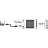 DeLOCK 62966 hub di interfaccia Nero, Adattatore Nero, Nero, Metallo, 0,8 m, 73 x 72 x 23 mm, 1 pz, USB