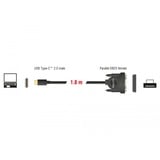 DeLOCK 62980 cavo parallelo 1,8 m Nero Nero, USB Type C, Parallelo, 1,8 m, Nero