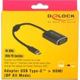 DeLOCK 62988 cavo e adattatore video 0,2 m USB tipo-C HDMI tipo A (Standard) Grigio grigio scuro, 0,2 m, USB tipo-C, HDMI tipo A (Standard), Maschio, Femmina, Dritto