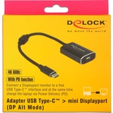 DeLOCK 62990 cavo e adattatore video 0,2 m USB tipo-C Mini DisplayPort Grigio grigio scuro, 0,2 m, USB tipo-C, Mini DisplayPort, Maschio, Femmina, Dritto