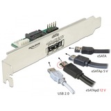 DeLOCK 63921 scheda di interfaccia e adattatore Interno eSATA, Staffa slot SATA, eSATA, SATA, USB, Sacchetto di politene