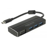 DeLOCK 63932 hub di interfaccia USB 3.2 Gen 1 (3.1 Gen 1) Type-C 5000 Mbit/s Nero, Hub USB Nero, USB 3.2 Gen 1 (3.1 Gen 1) Type-C, USB 3.2 Gen 1 (3.1 Gen 1) Type-A, 5000 Mbit/s, Nero, Alluminio, 0,15 m