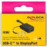 DeLOCK 63940 cavo e adattatore video 0,03 m USB tipo-C DisplayPort Nero Nero, 0,03 m, USB tipo-C, DisplayPort, Maschio, Femmina, Dritto