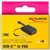 DeLOCK 63941 cavo e adattatore video 0,03 m USB tipo-C VGA (D-Sub) Nero Nero, 0,03 m, USB tipo-C, VGA (D-Sub), Maschio, Femmina, Dritto
