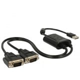 DeLOCK 63950 cavo seriale Nero 0,6 m USB 2.0 Type-A 2 x RS-232 DB9, Cavo a Y Nero, Nero, 0,6 m, USB 2.0 Type-A, 2 x RS-232 DB9, Maschio, Maschio