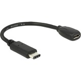 DeLOCK 65578 cavo USB 0,15 m USB 2.0 USB C Micro-USB B Nero Nero, 0,15 m, USB C, Micro-USB B, USB 2.0, Maschio/Femmina, Nero