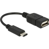 DeLOCK 65579 cavo USB 0,15 m USB 2.0 USB C USB A Nero Nero, 0,15 m, USB C, USB A, USB 2.0, Maschio/Femmina, Nero