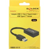DeLOCK 65698 cavo USB 0,15 m USB 3.2 Gen 2 (3.1 Gen 2) USB A USB C Nero Nero, 0,15 m, USB A, USB C, USB 3.2 Gen 2 (3.1 Gen 2), Maschio/Femmina, Nero