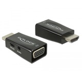 DeLOCK 65901 adattatore per inversione del genere dei cavi HDMI A VGA & 3.5 mm Audio Nero Nero, HDMI A, VGA & 3.5 mm Audio, Nero