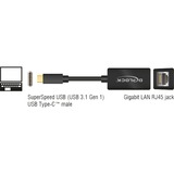 DeLOCK 65904 scheda di interfaccia e adattatore RJ-45 Nero, USB tipo-C, RJ-45, RJ-45, Nero, 0,135 m, Attività, Potenza