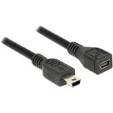 DeLOCK 82667 cavo USB 1 m Nero, Cavo di prolunga Nero, 1 m, Maschio/Femmina, 480 Mbit/s, Nero