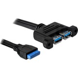 DeLOCK 82941 cavo USB 0,45 m USB 3.2 Gen 1 (3.1 Gen 1) 2 x USB A Blu Nero, 0,45 m, 2 x USB A, USB 3.2 Gen 1 (3.1 Gen 1), Femmina/Femmina, 5000 Mbit/s, Blu