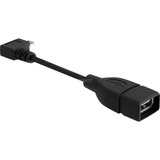 DeLOCK 83104 cavo USB 0,11 m USB 2.0 Micro-USB B USB A Nero, Adattatore Nero, 0,11 m, Micro-USB B, USB A, USB 2.0, Maschio/Femmina, Nero
